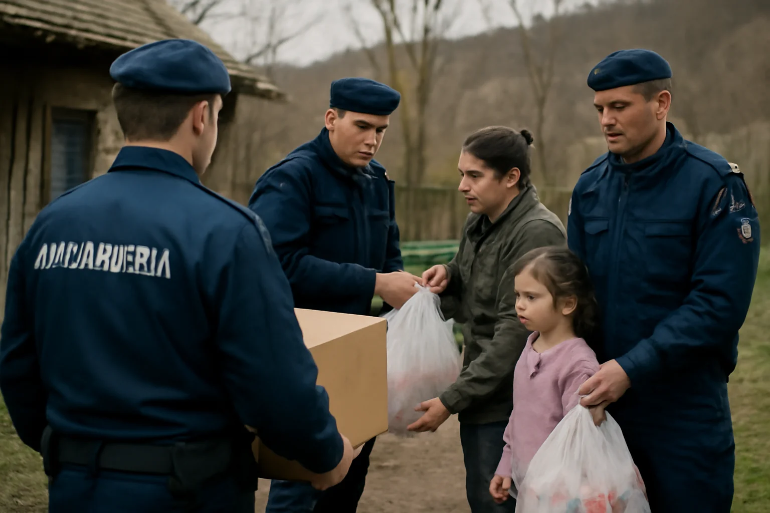 Acțiune umanitară în Baia Mare: jandarmii maramureșeni sprijină familii nevoiașe înainte de iarnă