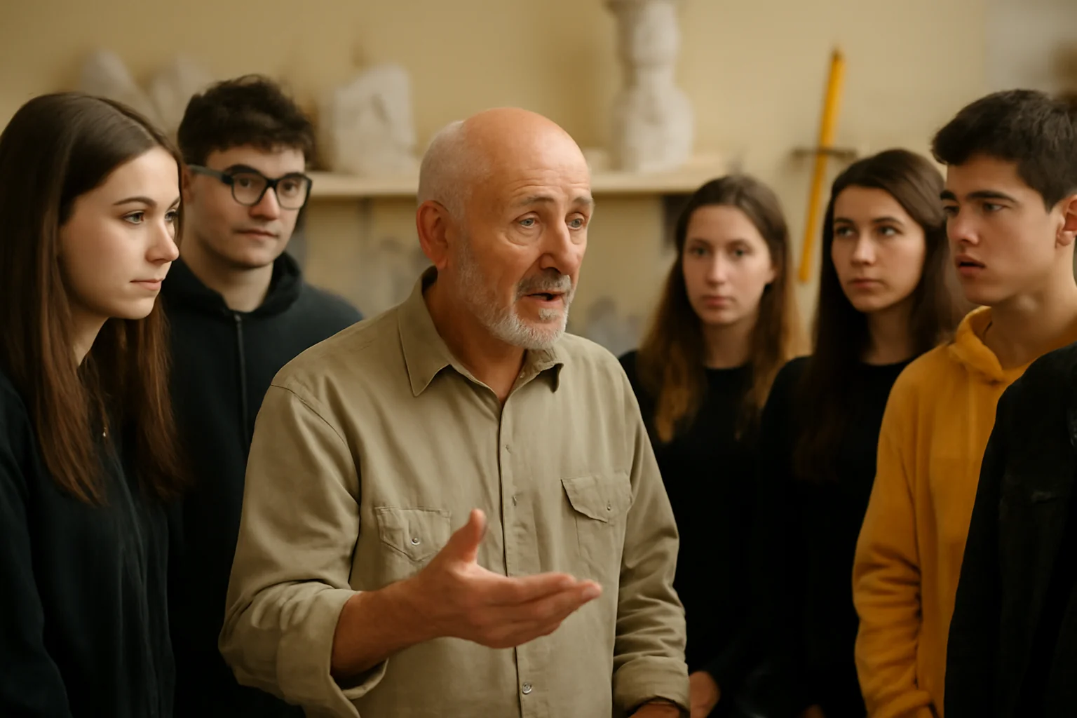 Artistul plastic israelian Dan Reisner, dialog cu liceenii de la Colegiul Vasile Lucaciu și Colegiul de Arte Baia Mare