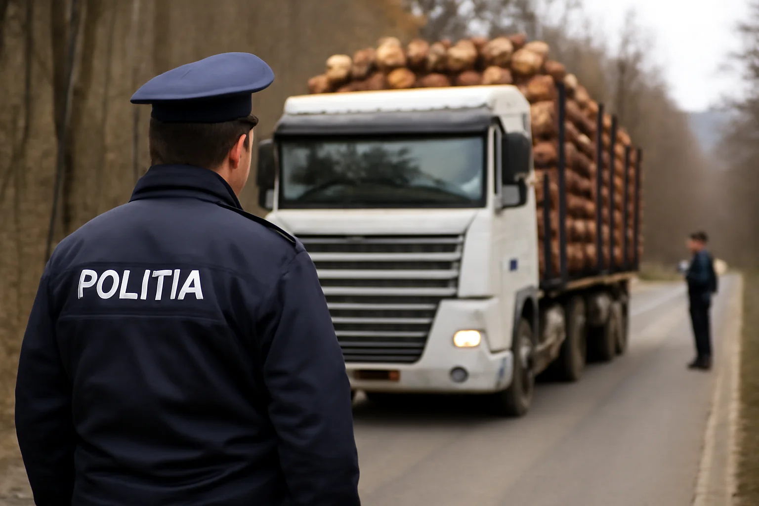Autocamion cu lemn fără acte legale oprit de polițiști în zona Borșa, caz de interes și pentru Baia Mare
