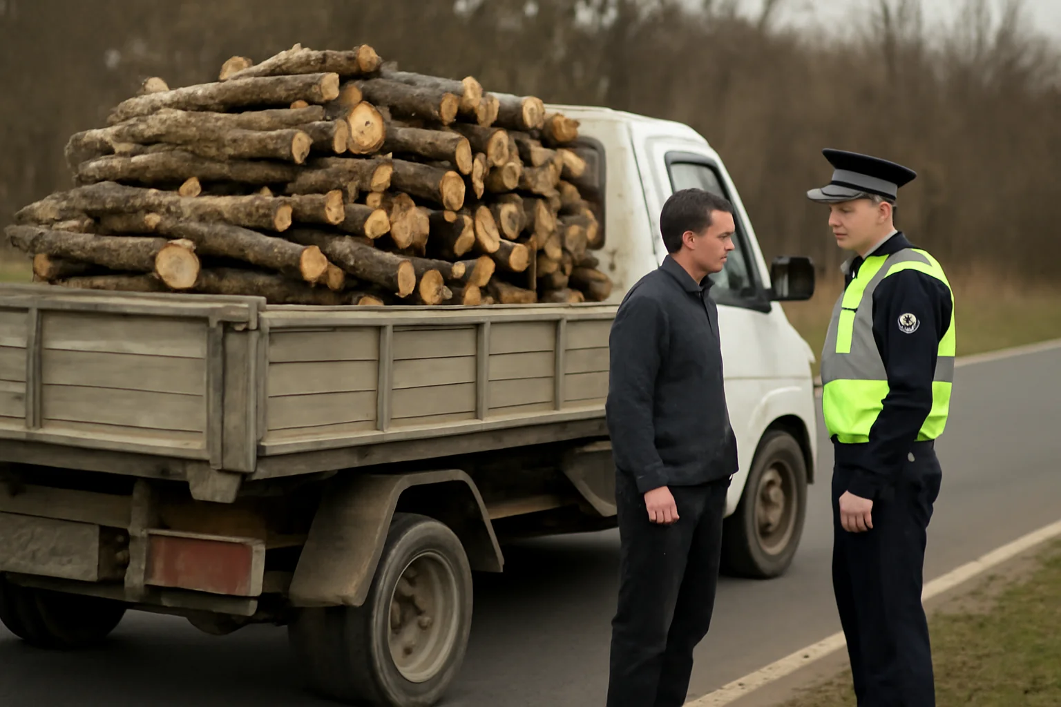 Camion folosit la transport ilegal de lemne, confiscat de autorități