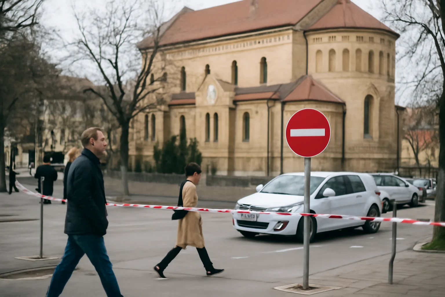 Circulație pietonală restricționată și locuri de parcare închise temporar în zona bisericii „Sfânta Cruce” din Baia Mare