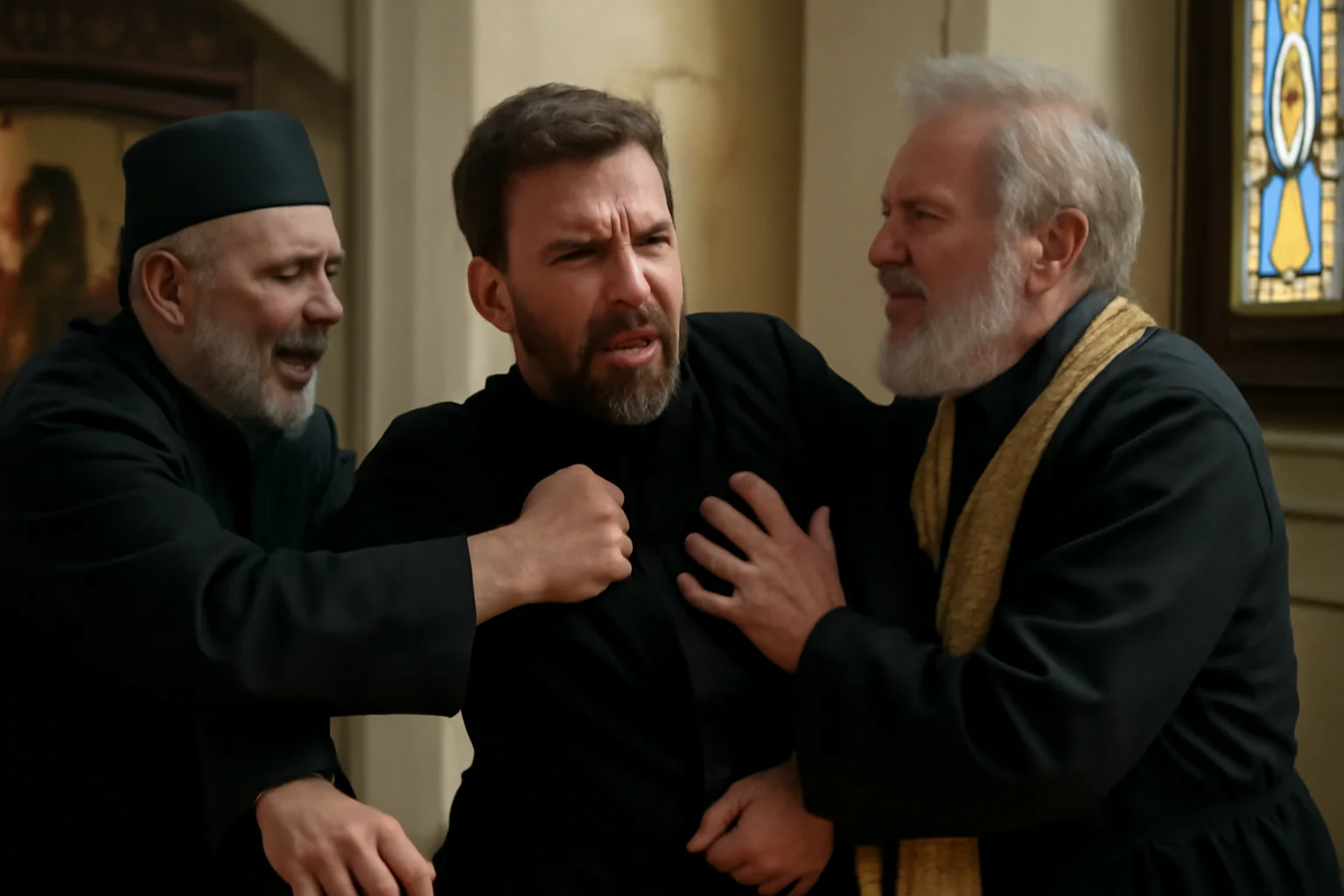 Conflict violent între preoți în lăcașul de cult