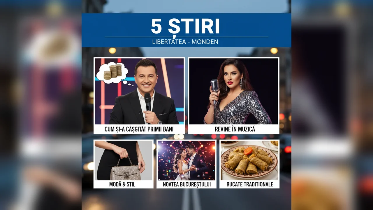 5 știri by Libertatea – Monden: Cum și-a câștigat Cătălin Măruță primii bani / Nicoleta Luciu revine în muzică