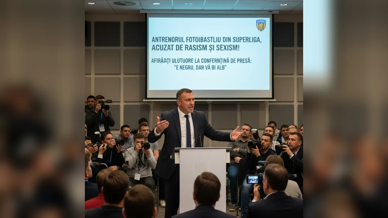 Antrenorul fotbalistului din SuperLiga, acuzat de rasism și sexism! Afirmații uluitoare la conferința de presă: „E negru, dar va fi alb”