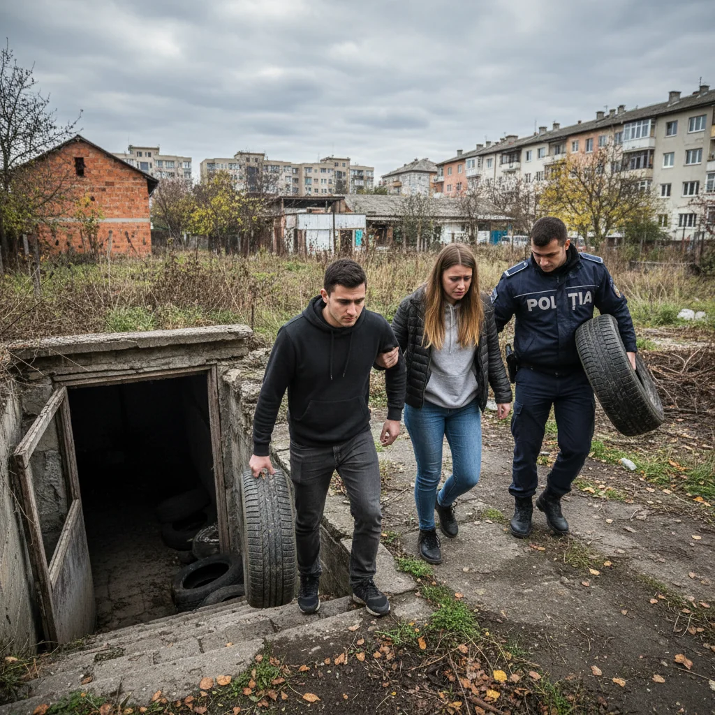 Doi tineri prinși de polițiștii din Baia Mare după ce au furat anvelope dintr-un beci