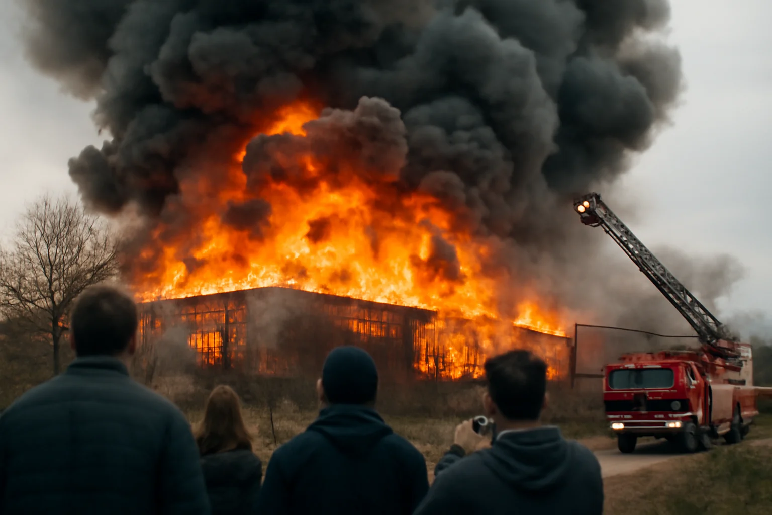 Două incendii majore au afectat un depozit industrial la marginea orașului Baia Mare