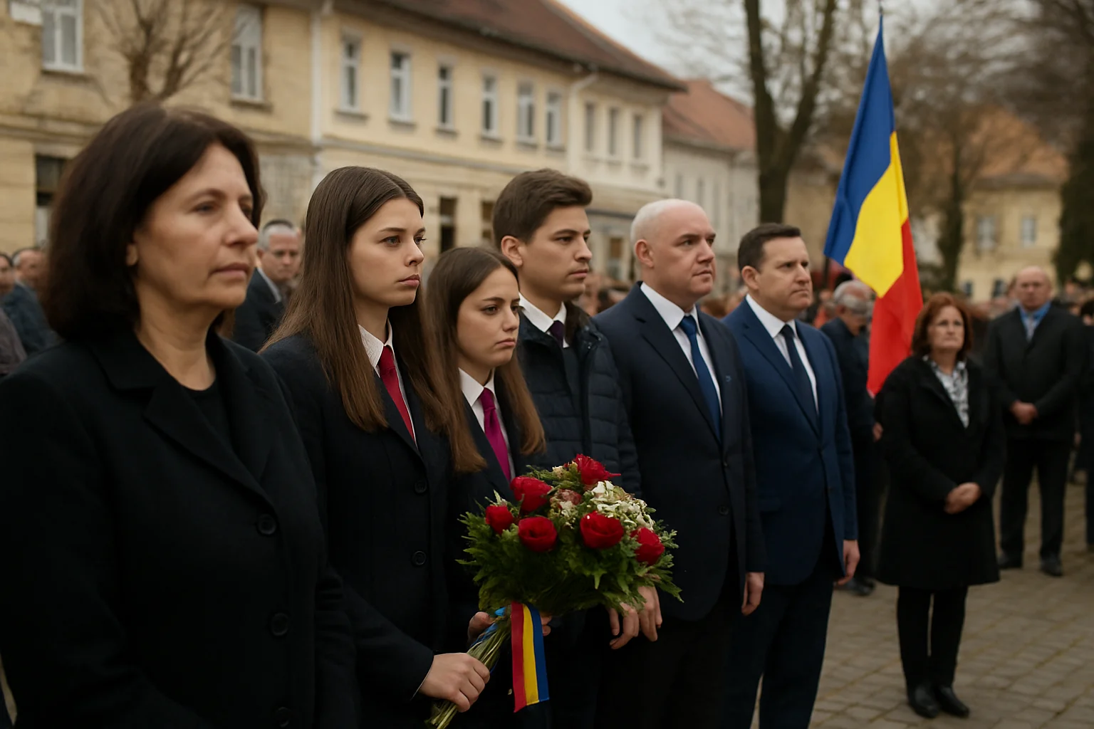 Eroii au fost comemorați de elevi și autorități la Șomcuta Mare