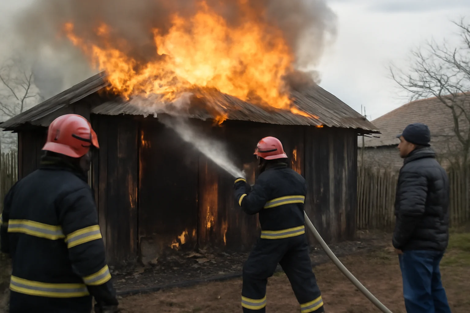 Incendiu la o anexă gospodărească din Recea, lângă Baia Mare, stins de pompieri în urma unei intervenții rapide