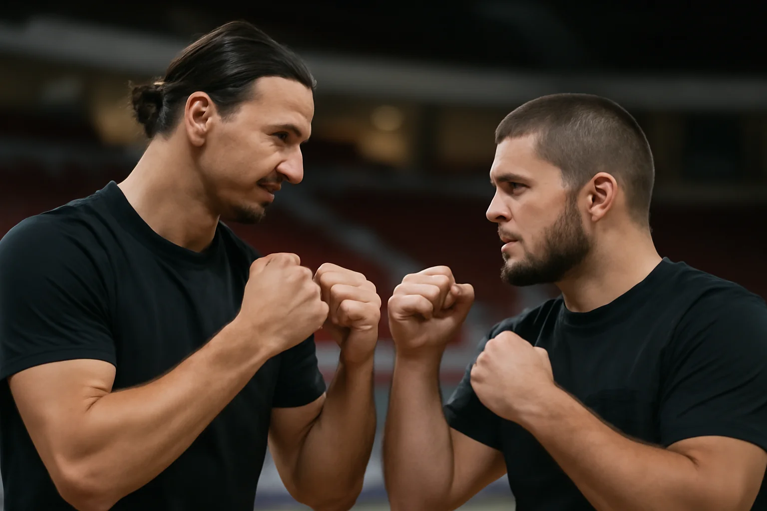 Ibrahimovic, spectacol total la Dubai. S-a întâlnit cu Khabib și a urmat o „bătălie” între cei doi