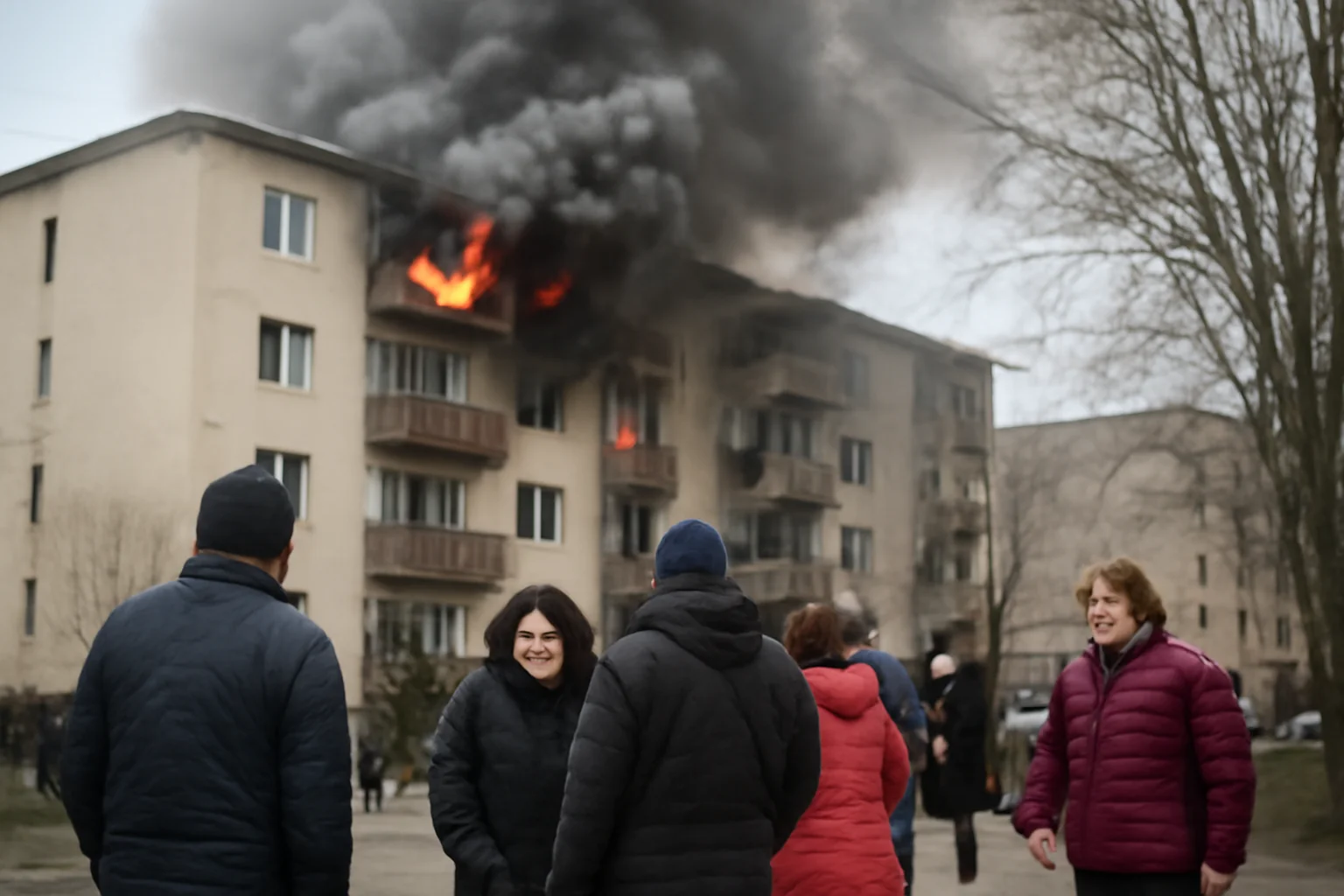 Locatarii s-au autoevacuat în siguranță