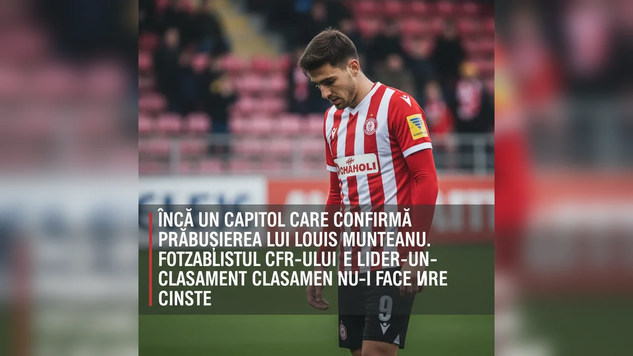 Încă un capitol care confirmă prăbușirea lui Louis Munteanu. Fotbalistul CFR-ului e lider într-un clasament care nu-i face cinste