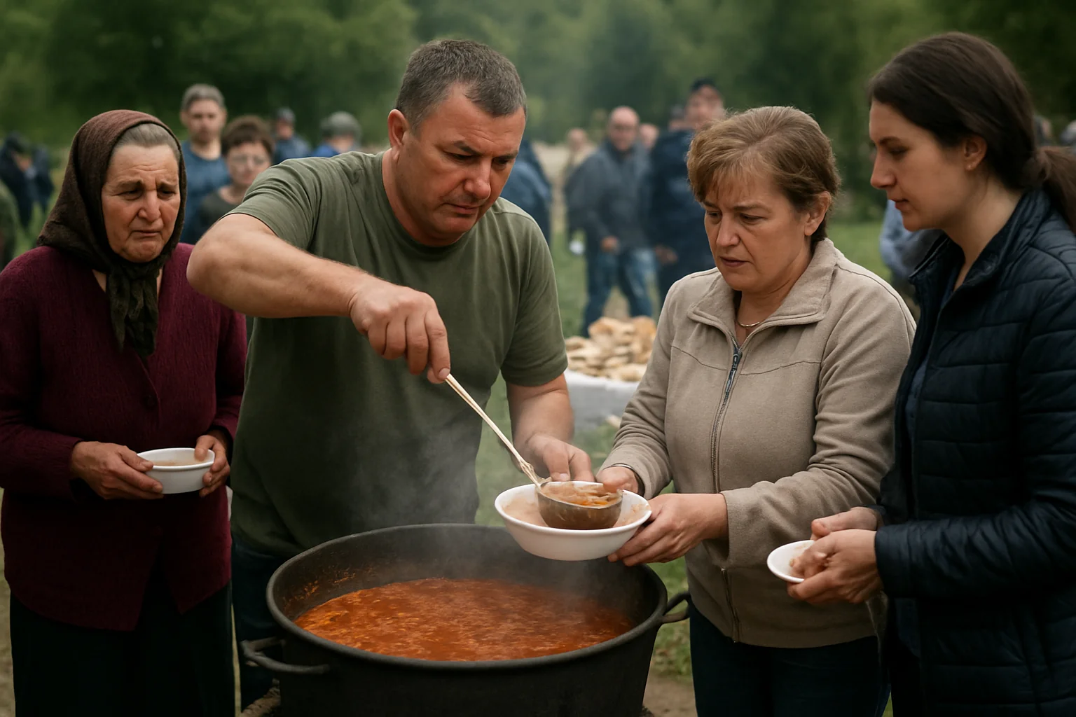 Masă caldă la Cabana Poiana Țapului după Sărbătoarea Munților Țibleș