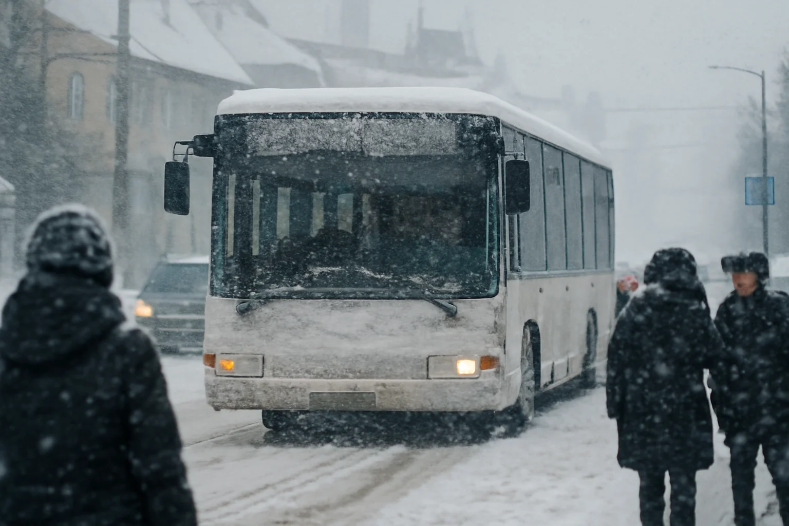 Ninsori abundente la Sighetu Marmației: autobuz blocat în trafic, intervenție de urgență la Baia Mare