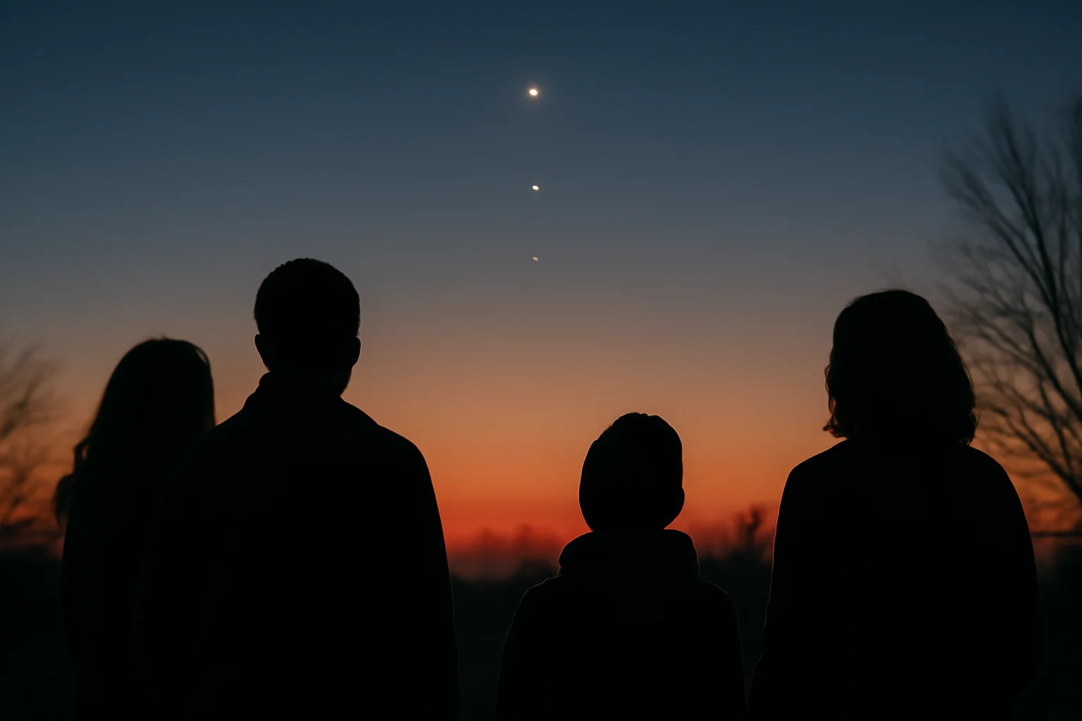 Planetele se aliniază pe cerul serii după apus