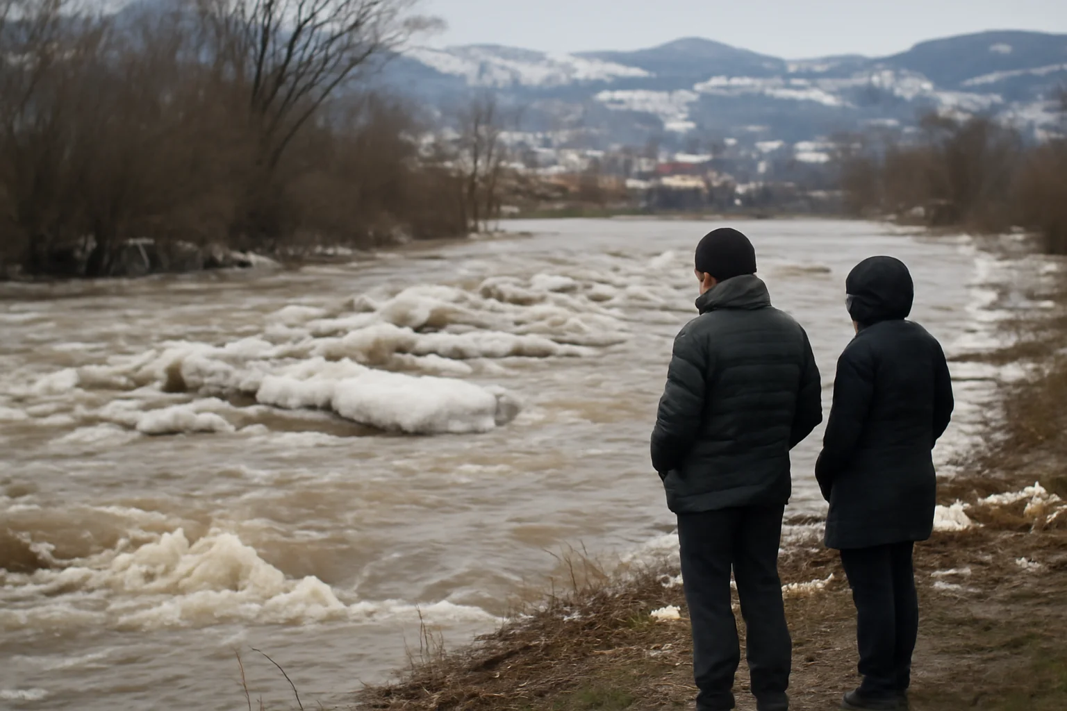 Poduri de gheață pe râurile din Maramureș: avertizări ale autorităților la Baia Mare