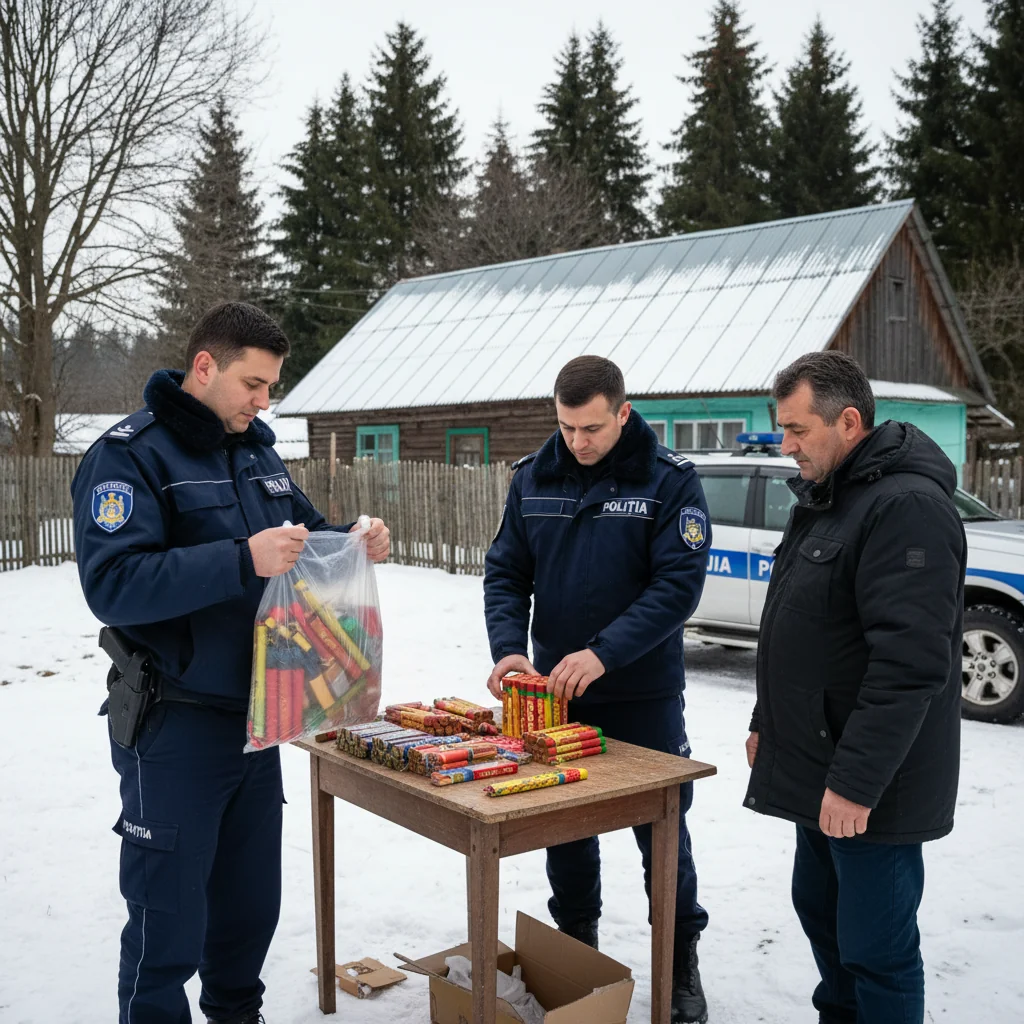 Polițiștii din Moisei au confiscat cinci kilograme de materiale pirotehnice în cadrul unei intervenții