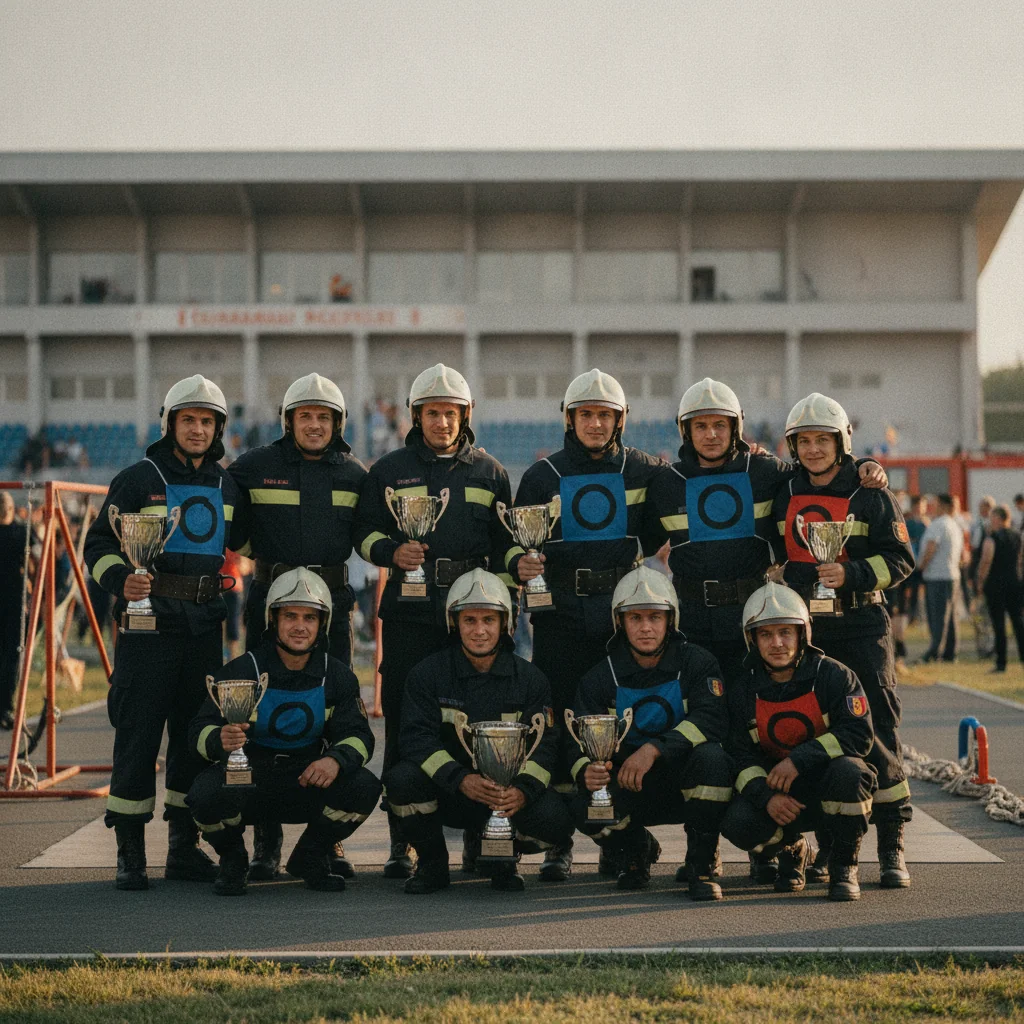 Pompierii maramureșeni, pe podium la competiția Scări din Satu Mare