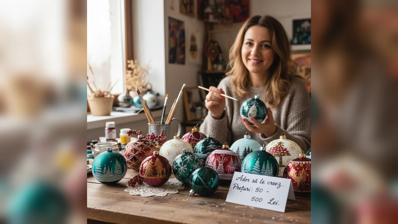 Cum arată globurile de Crăciun realizate manual de Anna Lesko. Prețurile sunt între 50 și 500 de lei: „Ador să le creez”