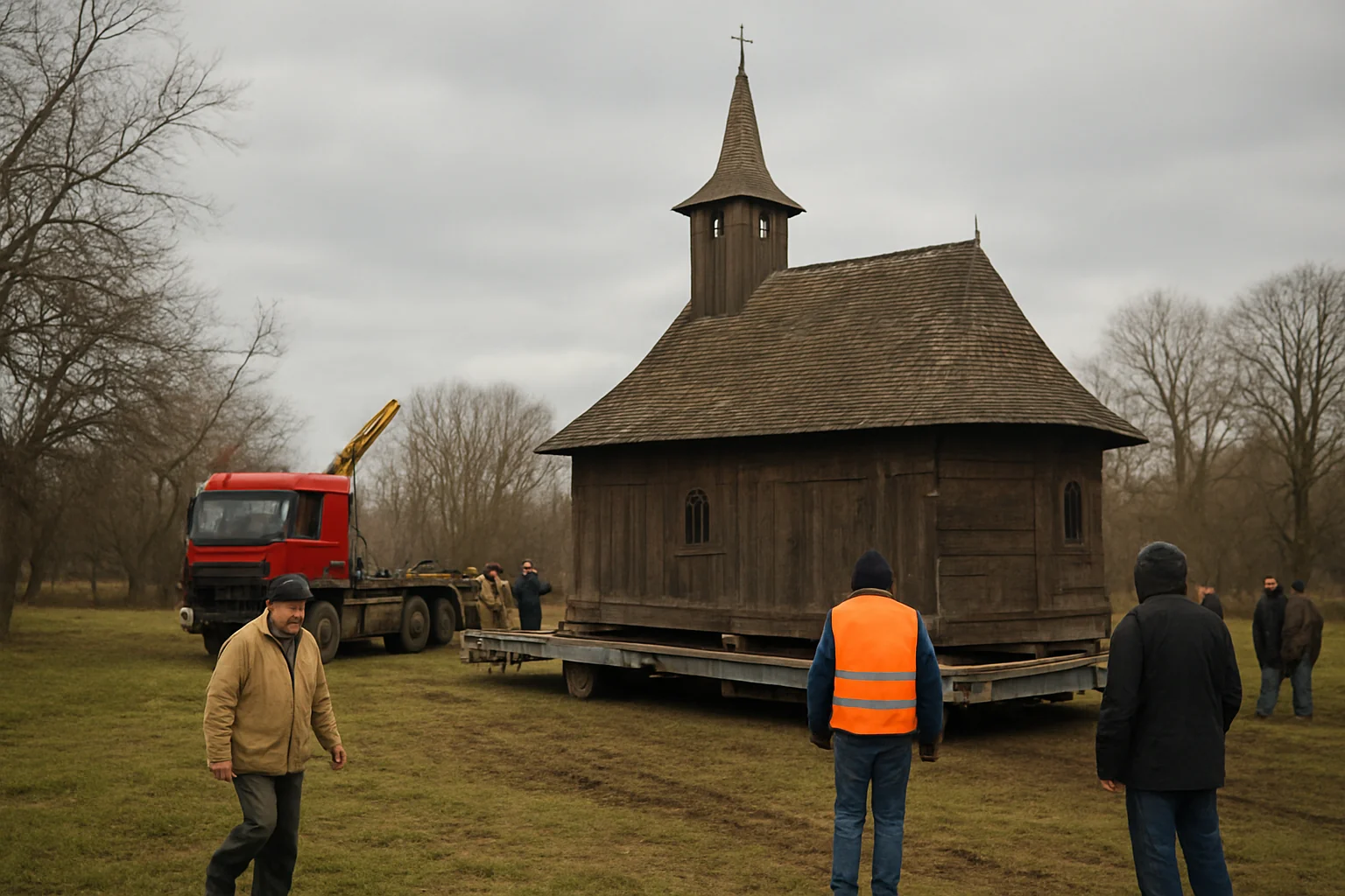 Relocarea bisericii vechi din Mănăstirea Dragomirești în parc