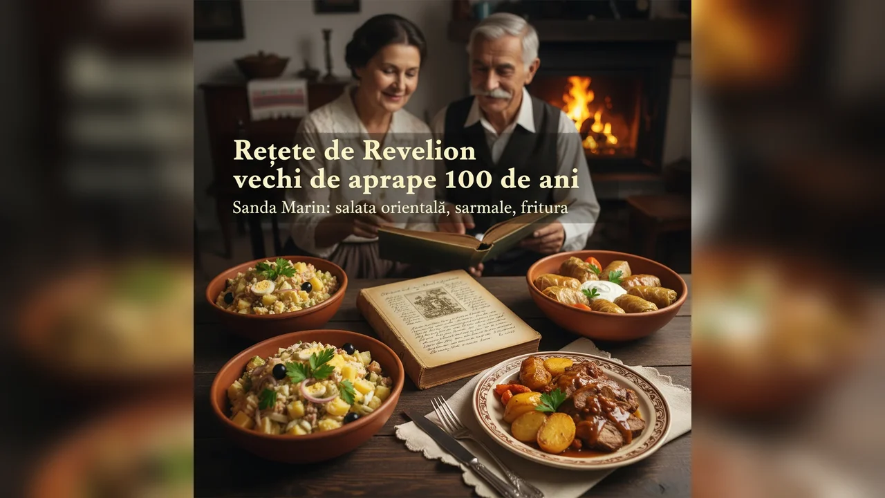 Rețete de Revelion vechi de aproape 100 de ani. Cum făcea Sanda Marin salata orientală, sarmalele și friptura