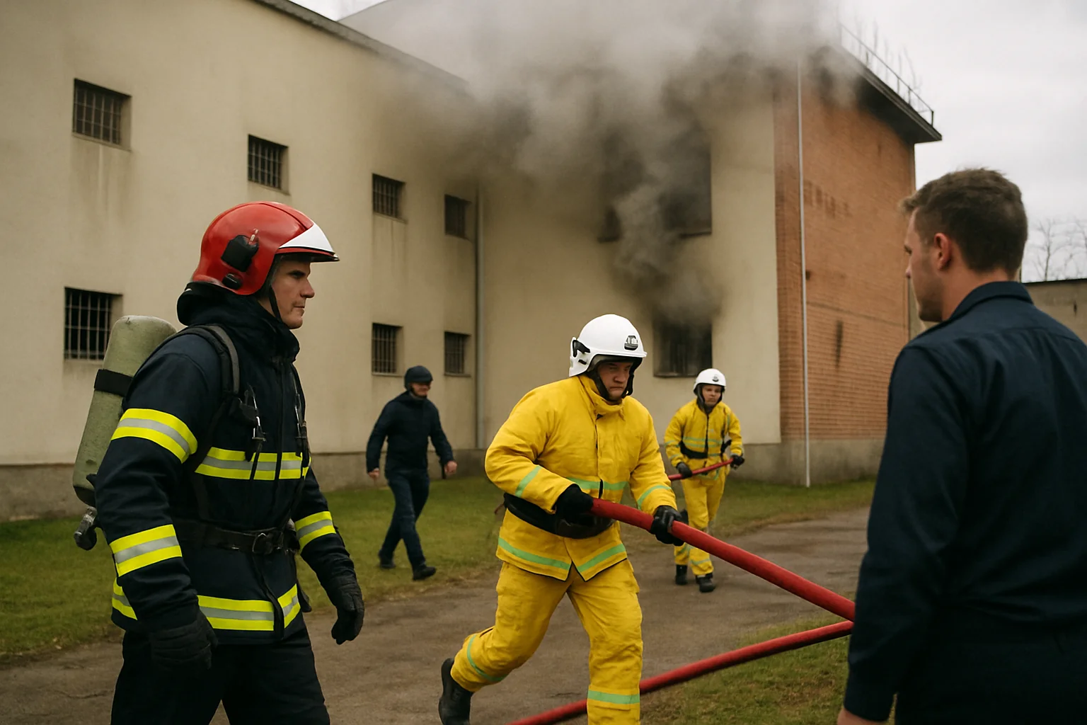 Simulare de incendiu la Penitenciarul Baia Mare