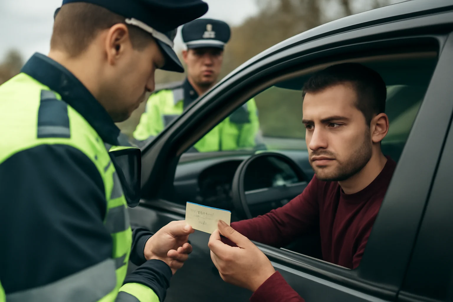 Șofer din Baia Mare reținut după ce a fost prins cu permis suspect de fals și alcoolemie ridicată