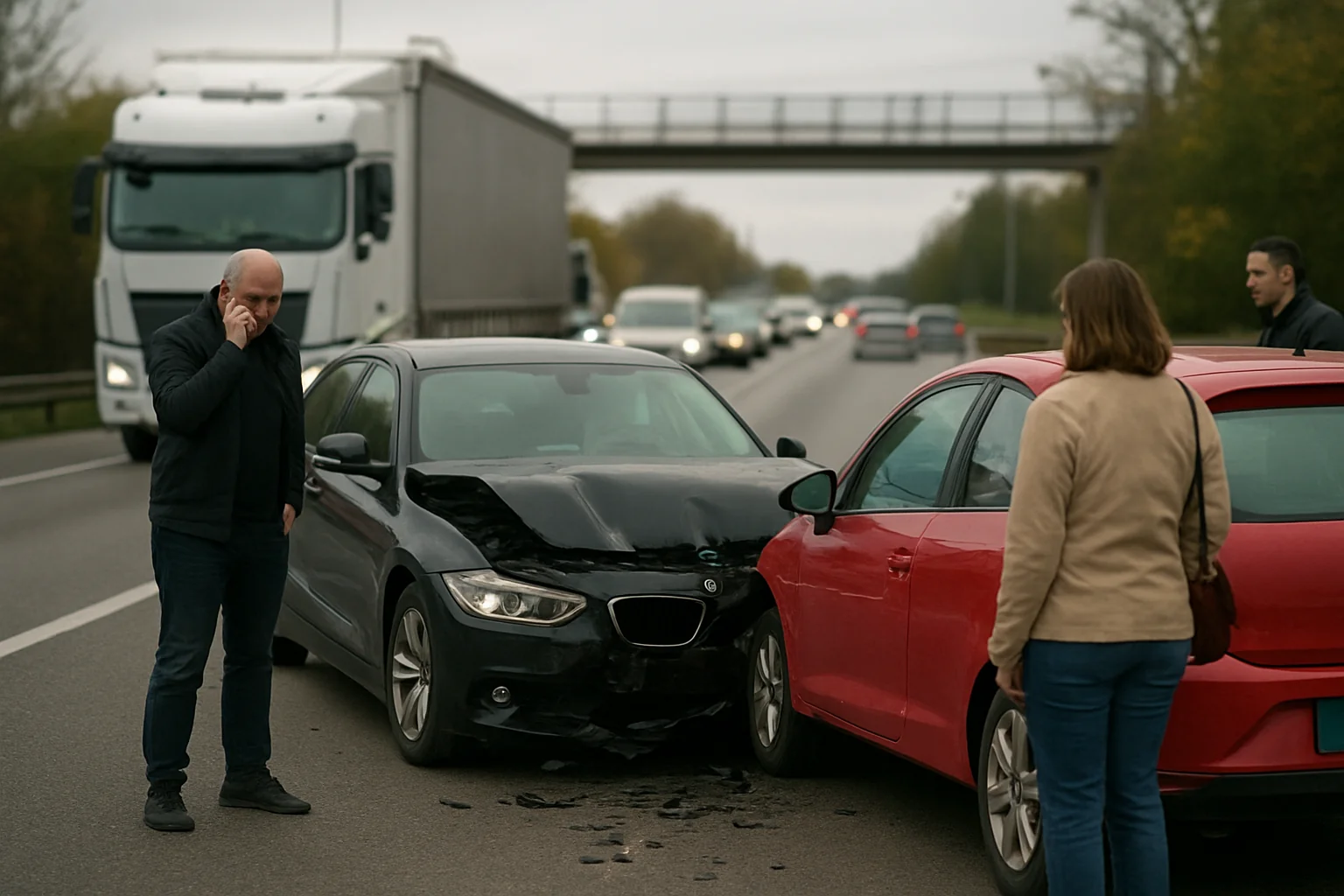 Trafic îngreunat pe DN1C spre Recea, după un accident
