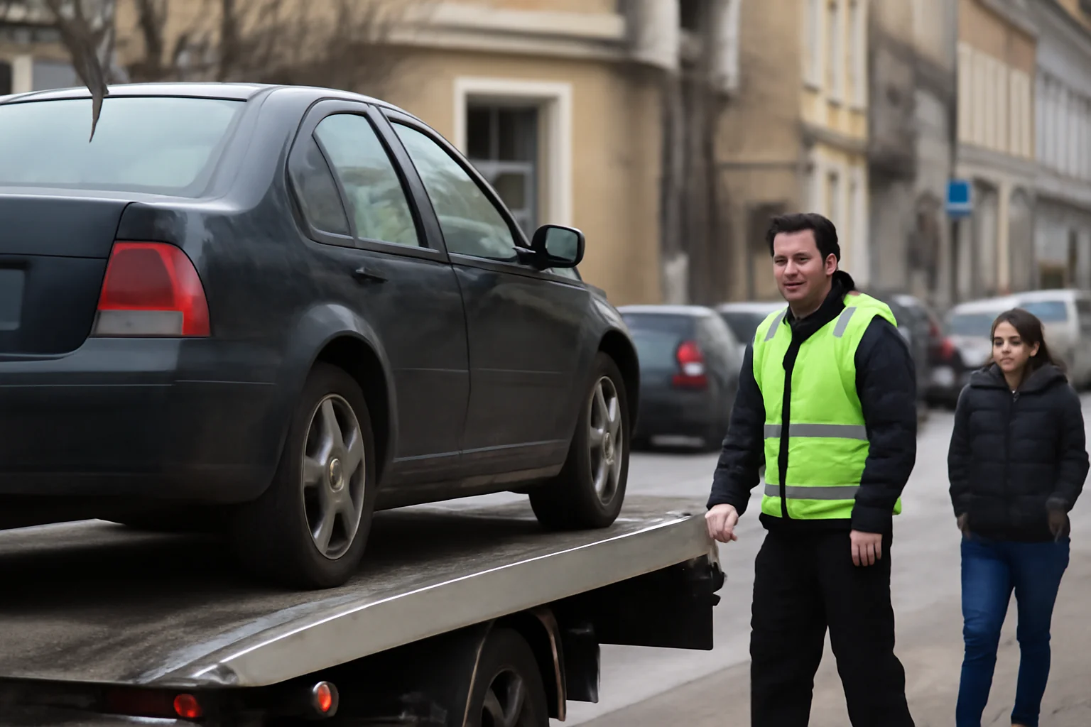 Vehicul ridicat de pe domeniul public în Baia Mare: anunț adresat proprietarului